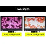 black background HD Digital biological Lab Microscope led light +9-inch LCD + 5MP electronic eyepiece + USB Data line+Metal box - Image 2