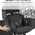 Oversized Hanging Egg Chair with Stand, Indoor Outdoor Wicker Bird Cage Swing Chair, Patio Hammock EggShaped Swinging Chair with - Image 6