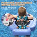 Non-inflatable Baby Floats with Tailboard for 3-24 Months Adjustable Pool Floats for Children Soft Infant Float Pool with Canopy