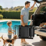 Portable Zero Gravity Recliner Chair with Cup Holder and Side Tray, Ideal for Outdoor, Patio, Beach, and Backyard, Black - Image 5