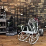 European style metal garden rocking chair, suitable for outdoor patio, yard and garden, comfortable armchair - Image 4