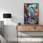 5D DIY Full Round Drill Diamond Painting Seahorse Home Decor Art Craft 40x60cm - Image 2