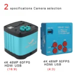 48MP 4K 1080P HDMI USB Industrial Digital Microscope Camera with C-Mount Lens 130X Zoom Cantilever Stand for Repair Soldering - Image 3