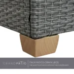 5 Pieces Wicker Outdoor Furniture Set,Patio Furniture Set with CSA Certification Fire Pit Table,Modular Sectional Sofa Sets wit - Image 6