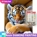 Resin AB Fairy Dust New Arrival Diamond Embroidery Tiger Animal Acrylic Craft Supplies Mosaic DIY Painting Cross Stitch Handicra