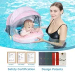 Mambobaby Float No-Slip Safe Harness ST-Cup Cake B503-150-W-Z Safe Core No Inflation No Leaks Baby Swim Ring Toddler Pool Float - Image 5
