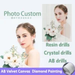 100% Crystal Custom Resin Diamond Painting Photo Full Drill DIY 5D Mosaic Embroidery Hobby Birthday Part AB Velvet Canvas Gift
