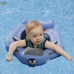 Non-inflatable Baby Floats with Tailboard for 3-24 Months Adjustable Pool Floats for Children Soft Infant Float Pool with Canopy - Image 6