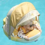 HECCEI Swim Float with Canopy UPF 50+ Sun Protection Pearl Foam Mambobaby Non-Inflatable Solid Baby Pool Float with Tail - Image 5