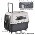 Cats & Rabbit Animal Carrier Travel Cage Box Length 33in/Width 21.6in/Height 25.2in with Handle & Metal Door for Puppies Kittens - Image 3