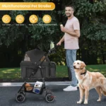 3 in 1 Pet Stroller for Medium Dogs Cats - Portable Foldable Dog Stroller with Removable Carrier, All-Terrain 4 Wheels Cat Strol - Image 2