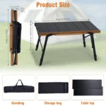 Folding IGT Camping Table with Storage Bag Aluminum IGT Camp Table for Outdoor Barbecue Cooking Travel Picnic