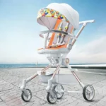Lightweight High View Stroller, Portable Folding Sit and Lay Down Baby Pram baby carriage kids baby trolley car - Image 2