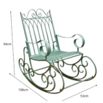 European style metal garden rocking chair, suitable for outdoor patio, yard and garden, comfortable armchair - Image 6
