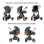 Baby Stroller Baby Accessories Stroller 3 In 1 Baby Newborn Items Light Baby Stroller Multiple Stroller One-Step Folding Strolle - Image 2