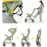 Bi-directional High Landscape Baby Stroller Can Sit or Lie Down Four Wheel Shock Absorber Stroller Lightweight Foldable Handcart - Image 5