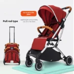 2025 New Baby Stroller, Can Sit or Lie Down, Ultra-light Trolley-type Folding Four-wheel Shock-absorbing Children's Stroller