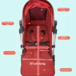 2025 New Baby Stroller, Can Sit or Lie Down, Ultra-light Trolley-type Folding Four-wheel Shock-absorbing Children's Stroller - Image 4