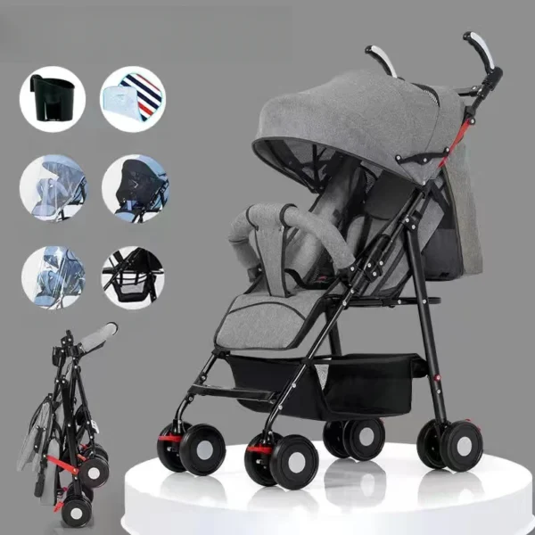Portable Stroller Can Sit, Lie Down, Foldable Simple Children's Stroller Top 5 Freebies