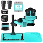 RF47050PRO-FO19 Multi-Functional Silicone Built-in Metal Microscope Base, Mobile Phone Repair Triocular Stereo Microscope 6 Zoom