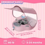 Swim Float with UV Protection Sunshade Infant Pool Float Add Tail for 324 Months - Image 2