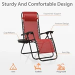 Zero Gravity Chairs Portable Folding Reclining Lounge Chairs with Adjustable Pillow and Cup Holder Trays for Outdoor Patio Beac - Image 5