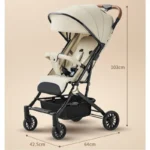 Portable Baby Stroller, Easy To Store Lightweight Travel Baby Stroller Portable Four-wheel Baby Stroller Can Sit or Lie Down - Image 6