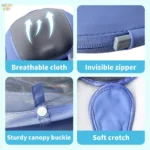 Non-inflatable Baby Floats with Tailboard for 3-24 Months Adjustable Pool Floats for Children Soft Infant Float Pool with Canopy - Image 3